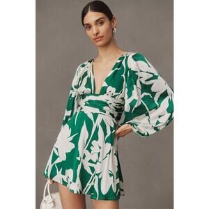 Anthropologie Hutch Stretch Satin Long Sleeve Mini Dress Size 4